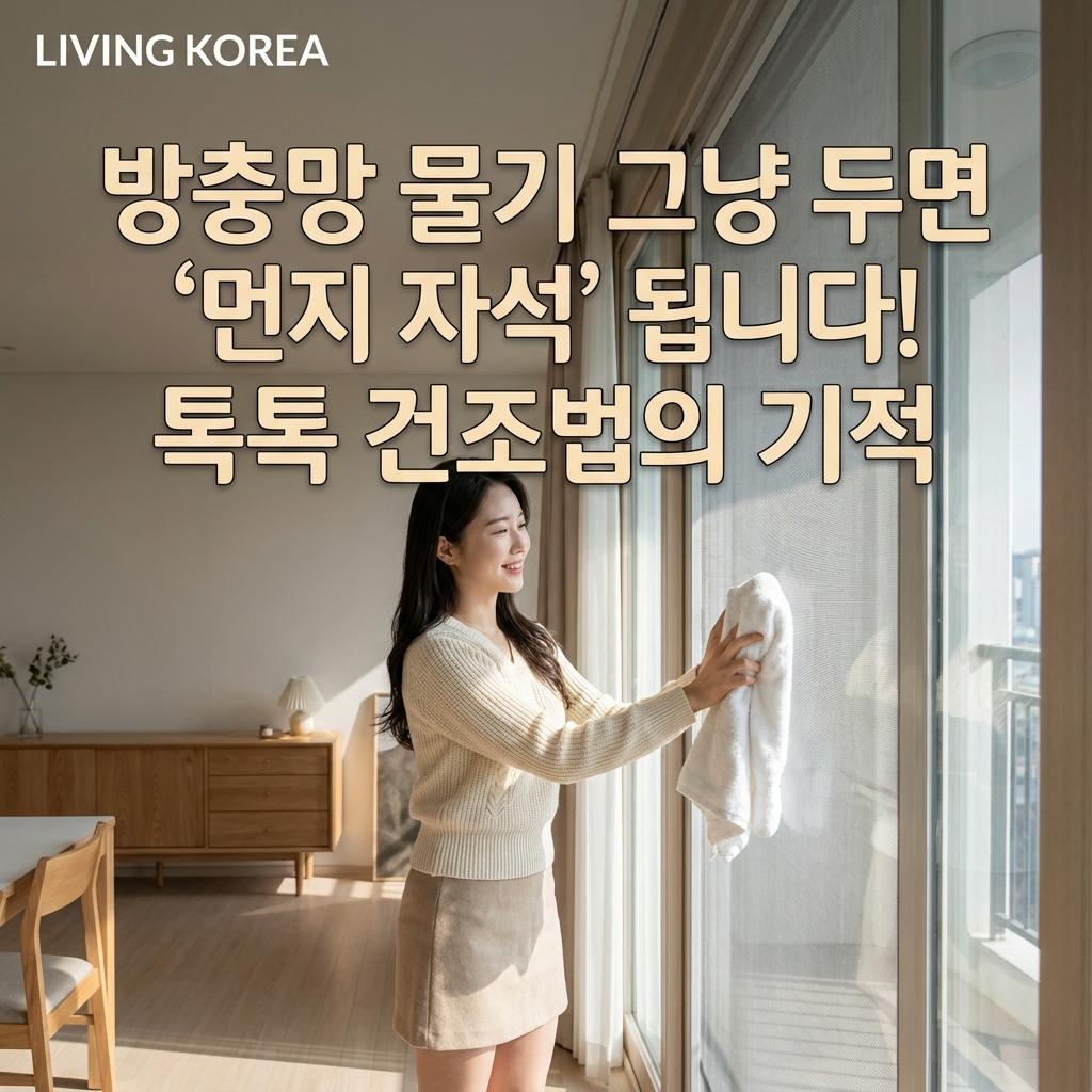 방충망 물기 제거 아파트 30평대 미세방충망 세척 후 얼룩 방지 마른 수건 꿀팁