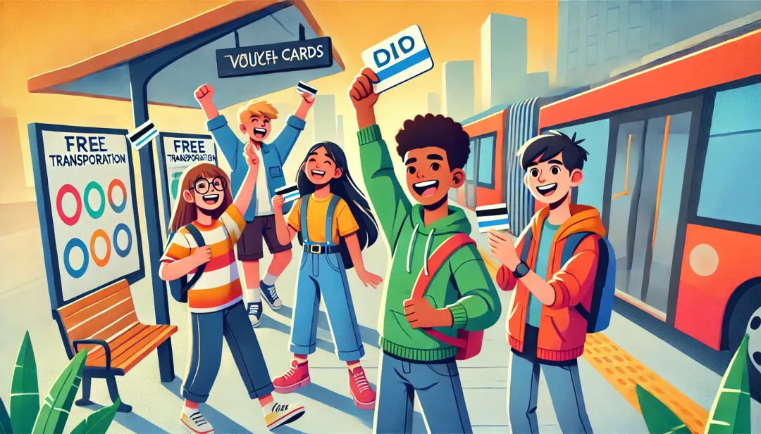 청소년 교통비 지원 받아 좋아하는 청년들