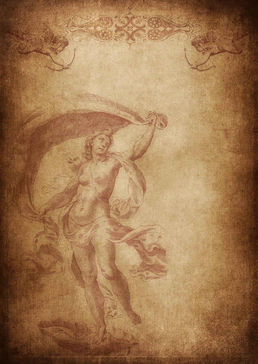 그리스 여신과 큐피트 그림