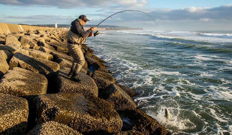 릴링 속도 유지후 랜딩하는 사진
