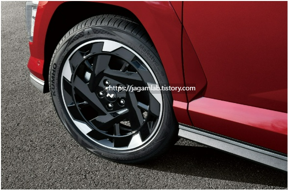 2025 코나 일렉트릭 N 라인 19인치 알로이 휠 및 타이어 사양