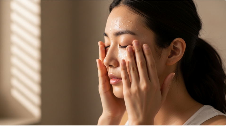 클린징 오릴 바르는 여자