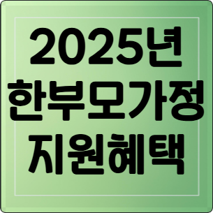 2025년 한부모가정 지원 확대