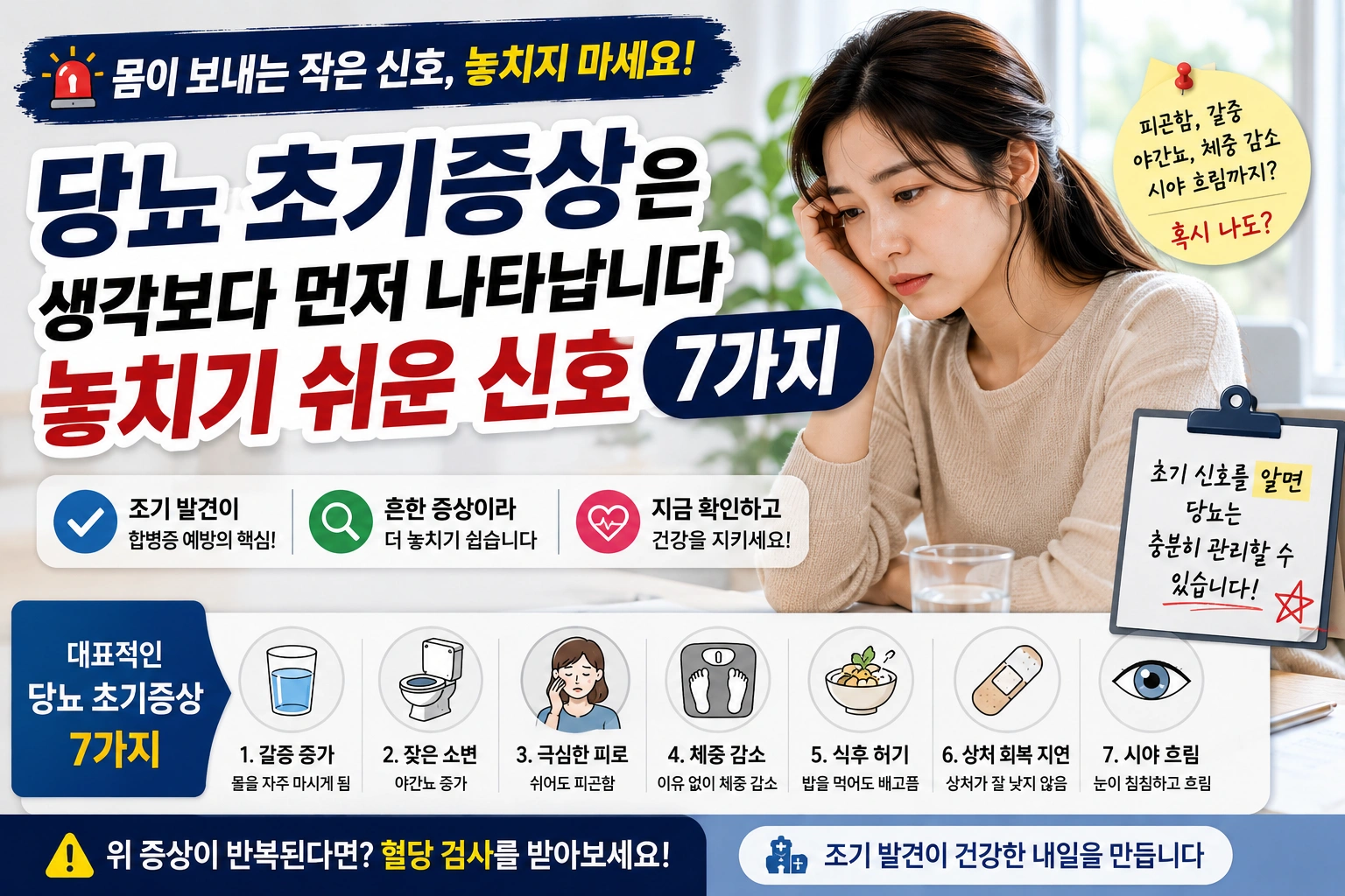 당뇨 초기증상은 생각보다 먼저 나타납니다｜놓치기 쉬운 신호 7가지