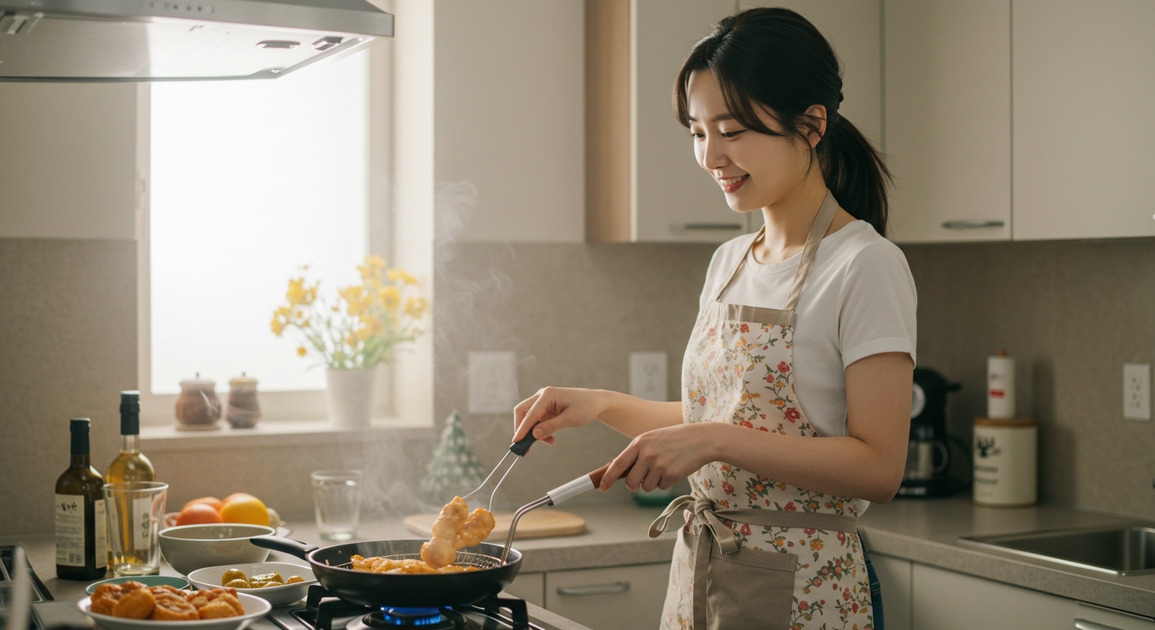 추석 연휴 알뜰살림 하는 여성 이미지