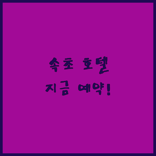 오션뷰, 가성비, 럭셔리! 속초 호텔
