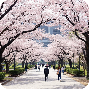 부산대학교 벚꽃길 이미지