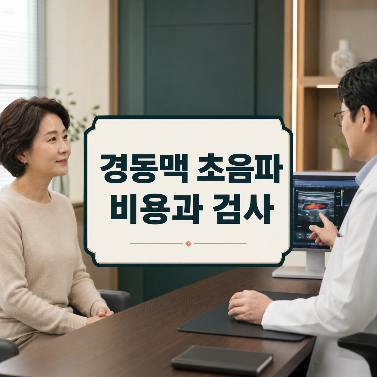 경동맥 초음파 비용과 검사를 상담하는 모습