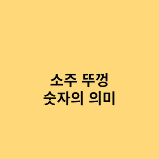 소주 뚜껑 속 숫자