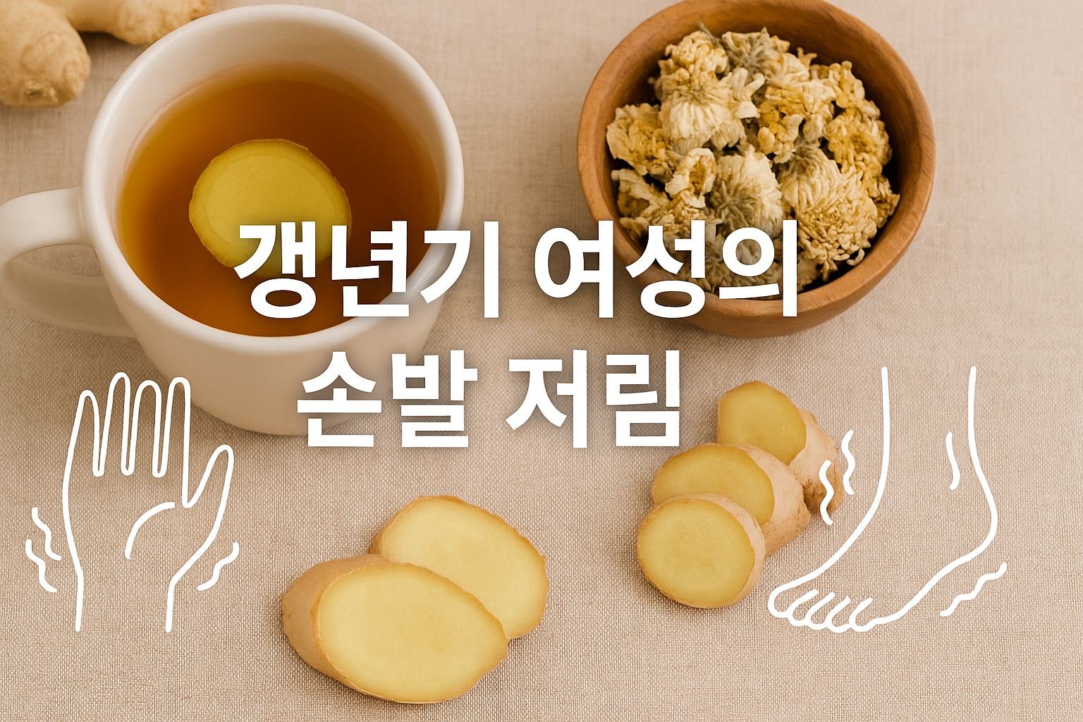 갱년기 여성의 손발저림 관련 이미지