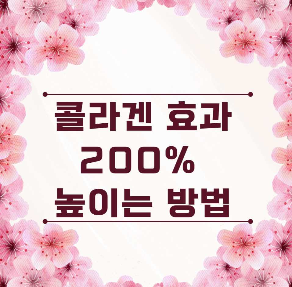 콜라겐 효과 200% 높이는 방법