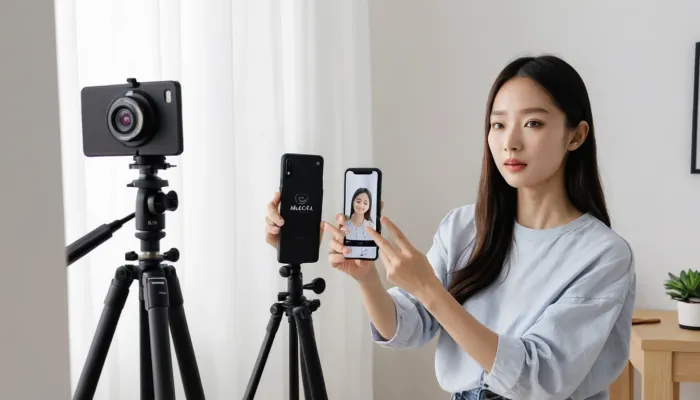 마데카 크림 시즌7을 소개하는 영상 콘텐츠 제작 중인 모습