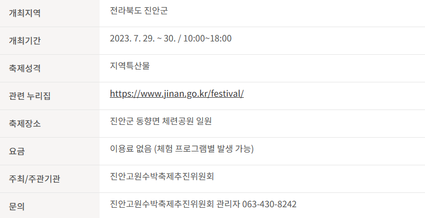 진안 고원 수박축제