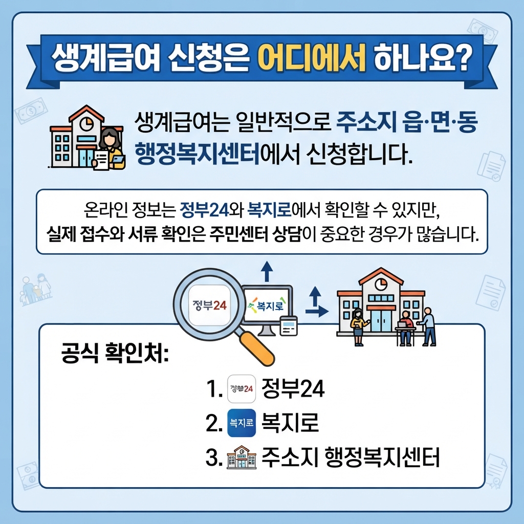 2026년 생계급여 신청 방법 확인하기