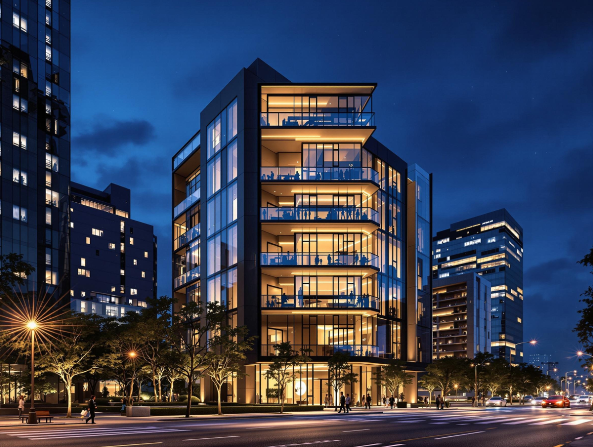 강남 지역 부동산 야경 전경