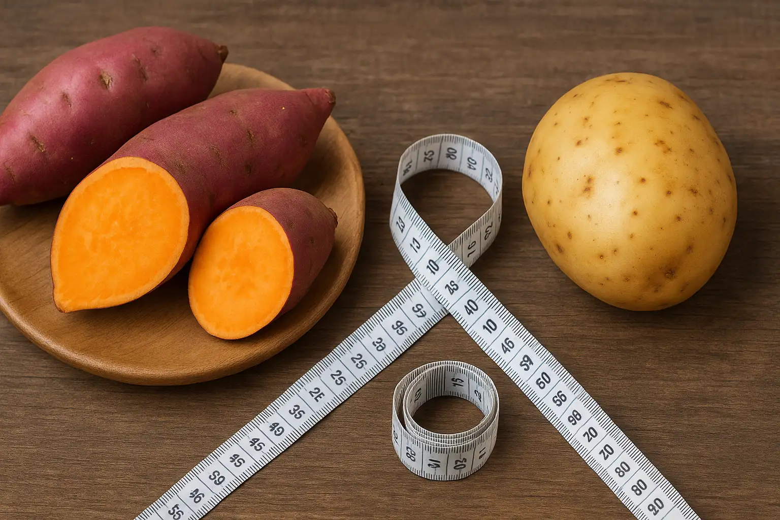 고구마와-감자를-비교하며-줄자가-함께-놓인-장면으로-다이어트에서-어떤-식품이-더-효과적인지-상징적으로-표현한-이미지