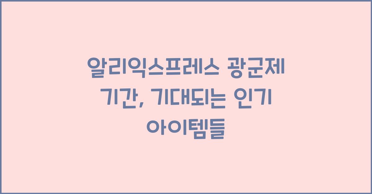알리익스프레스 광군제 기간