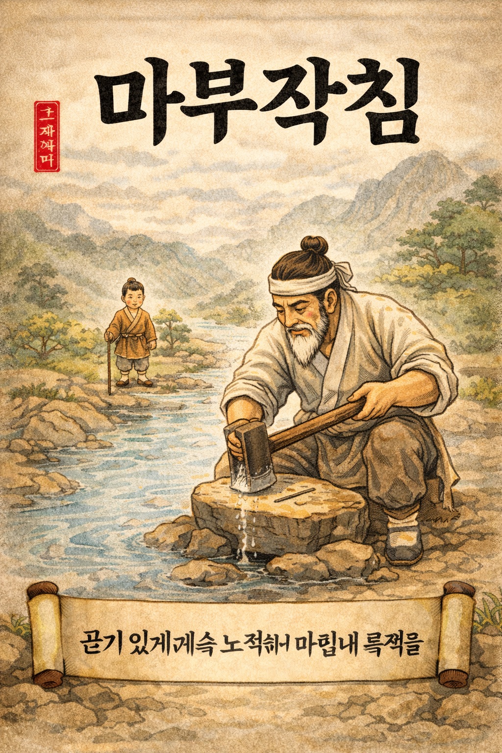 마부작침 사자성어 이미지