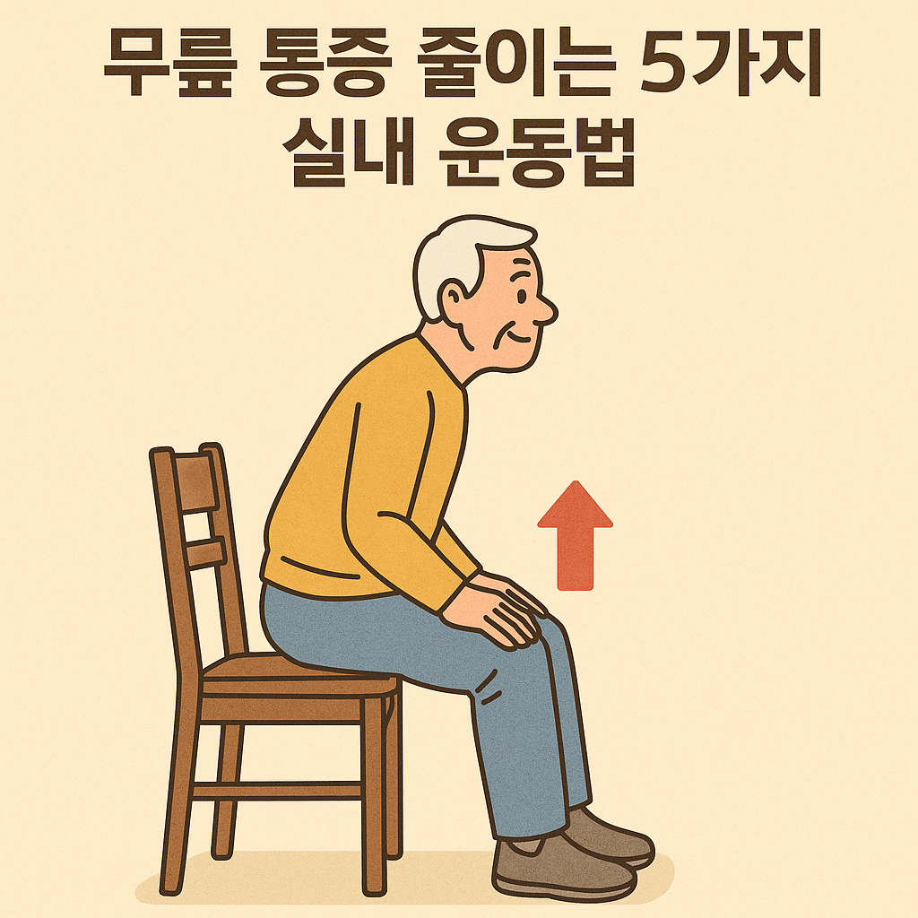 [퇴행성 관절염 운동법] 무릎 통증 줄이는 5가지 실내 운동법