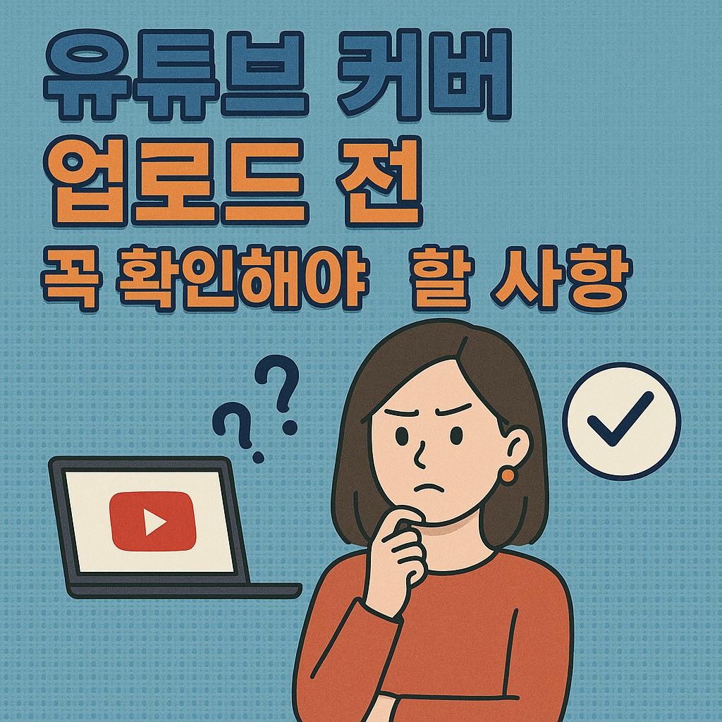 유튜브 커버 업로드 전 꼭 확인해야 할 사항 관련 사진