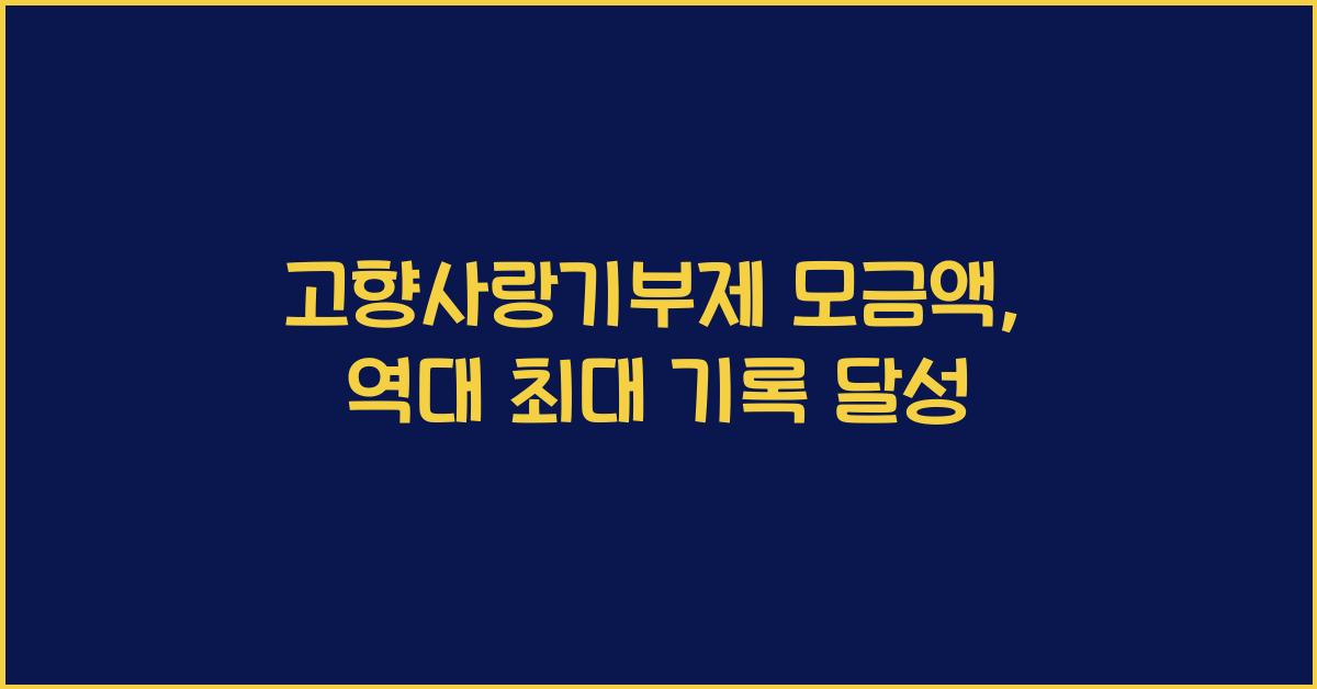 고향사랑기부제 모금액
