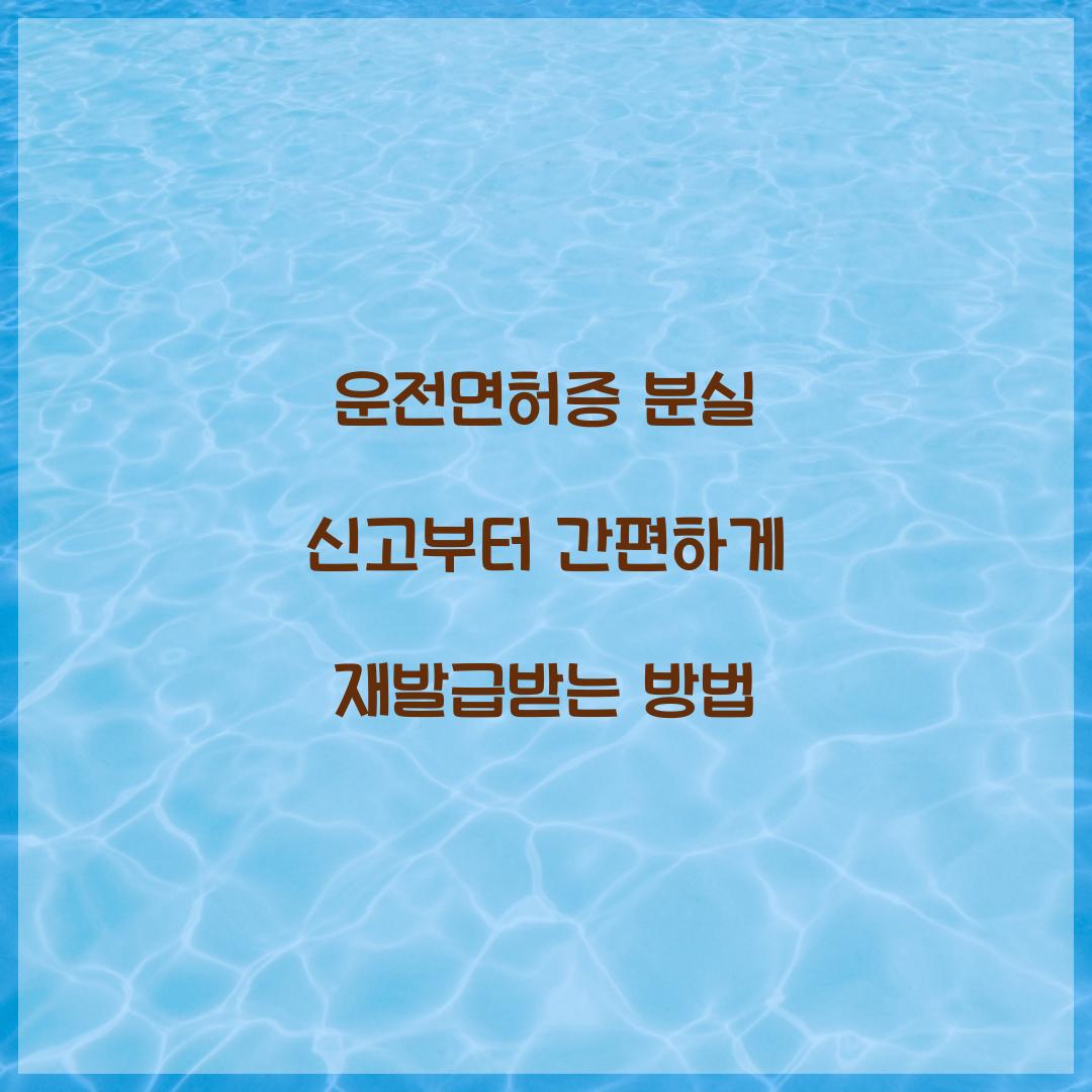 운전면허증 분실 신고