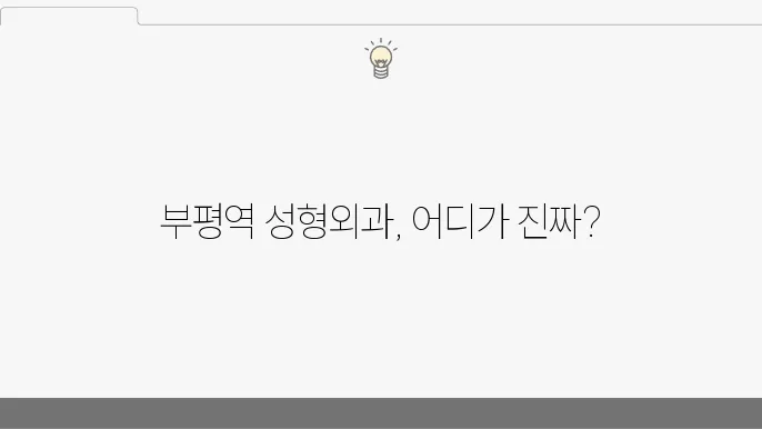 부평역 성형외과와 관련된 정보