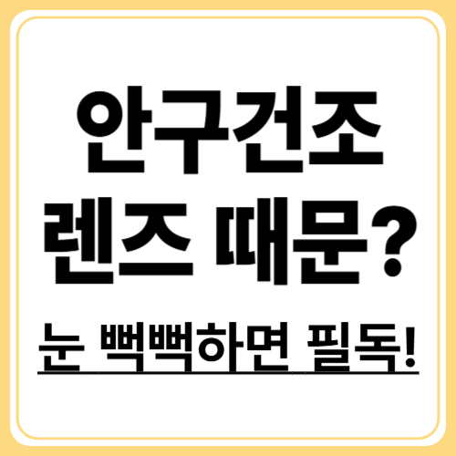 렌즈 사용자라면 필독! 안구건조증과 콘택트렌즈의 관계