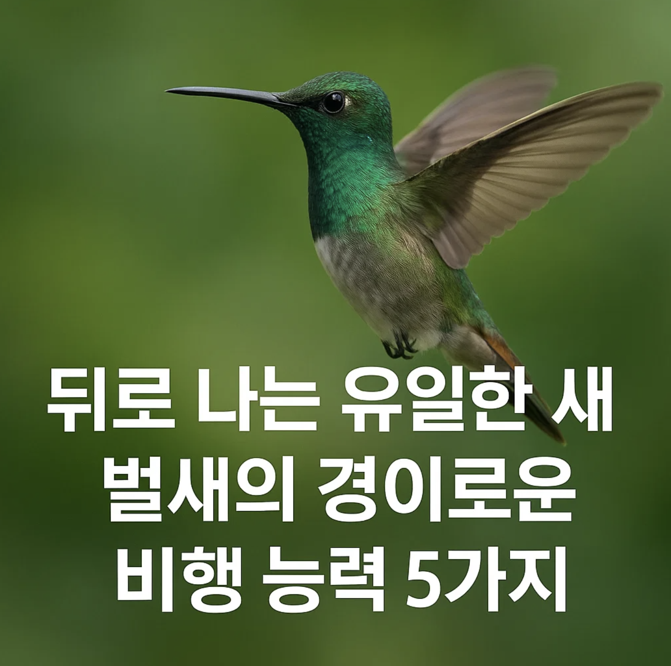 뒤로 나는 유일한 새, 벌새의 경이로운 비행 능력 5가지