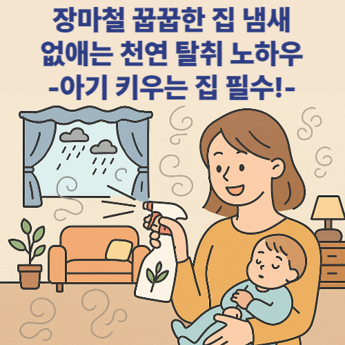 장마철 꿉꿉한 집 냄새 없애는 천연 탈취 노하우 – 아기 키우는 집 필수!