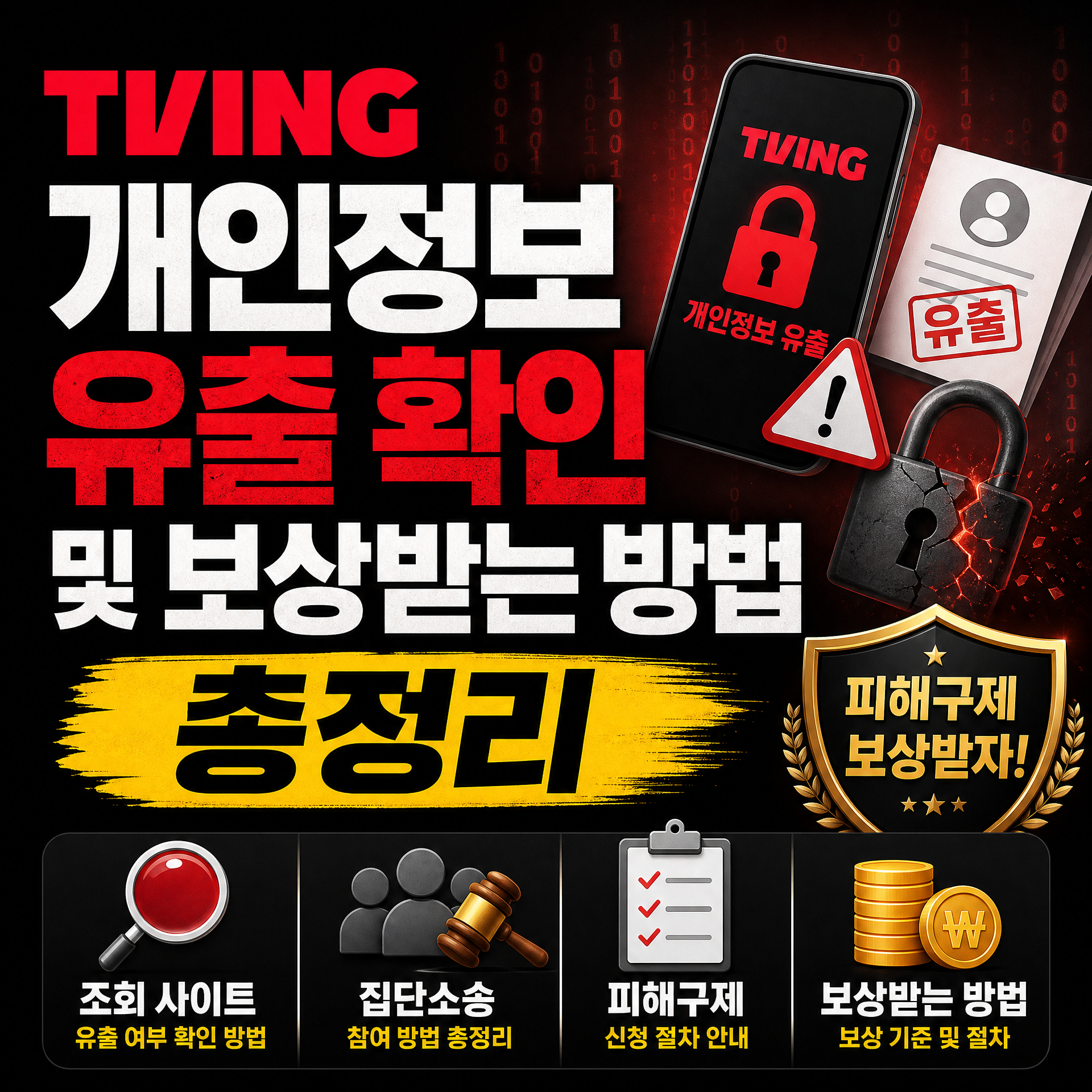 티빙 개인정보 유출 확인 및 보상받는 방법 총정리|조회 사이트·집단소송·피해구제까지