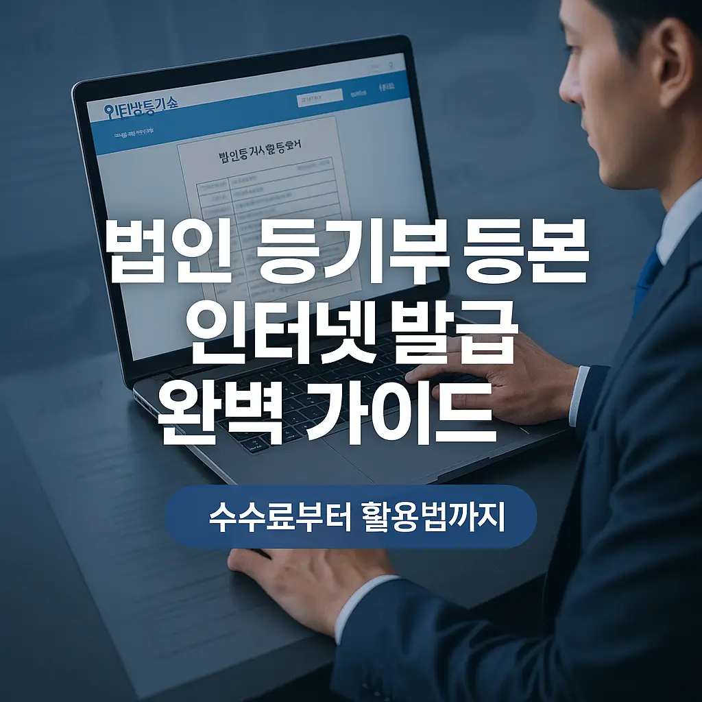 법인등기부등본 인터넷 발급 완벽 가이드 수수료부터 활용법까지