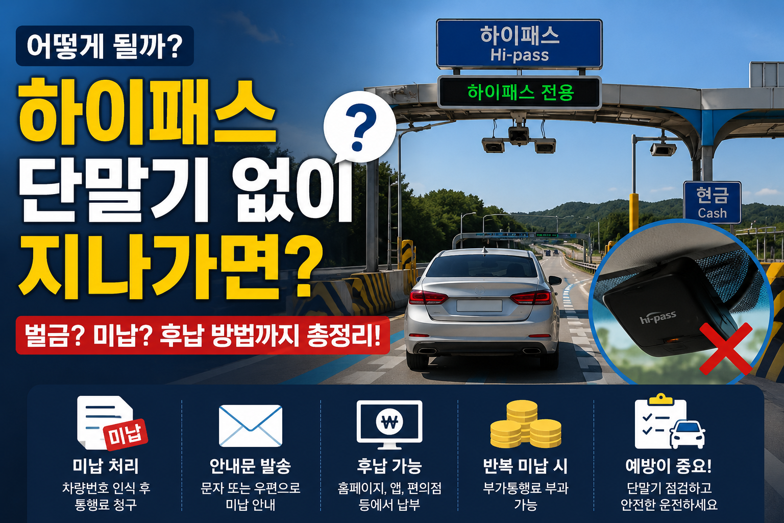 하이패스 단말기 없이 지나가면 인포그래픽