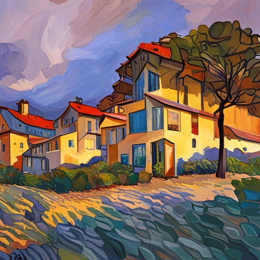 집과 풍경 그림