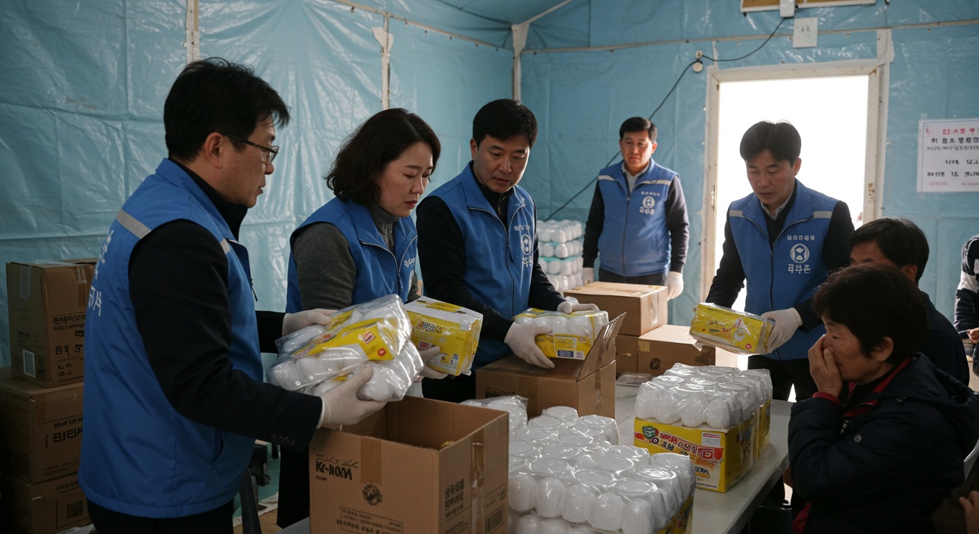 이재민 구호 활동 모습