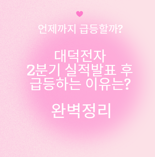 대덕전자 2분기 실적발표 후 급등?