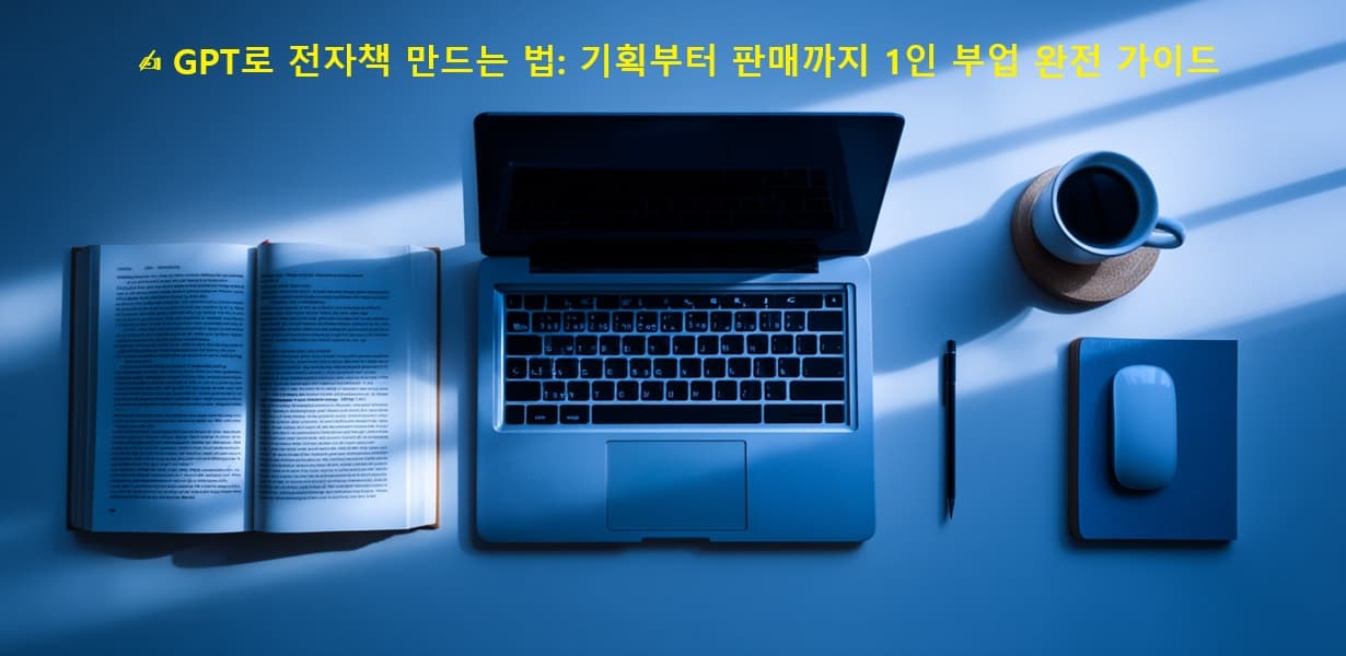 GPT로 전자책을 제작하는 과정을 상징하는 썸네일 이미지