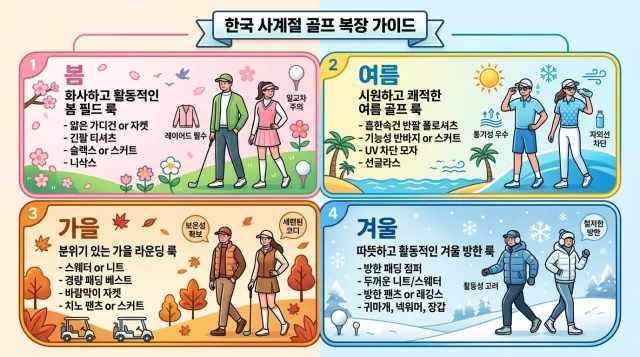 계절별 골프웨어 가이드 에대한 설명 이미지