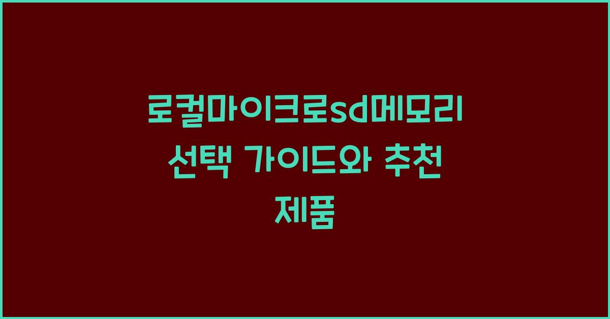 로컬마이크로sd메모리