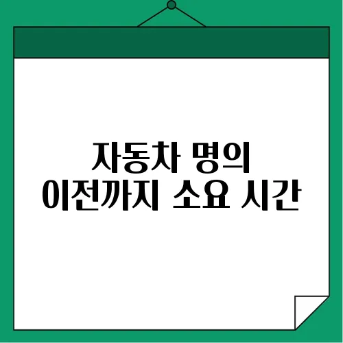 자동차 명의 이전까지 소요 시간
