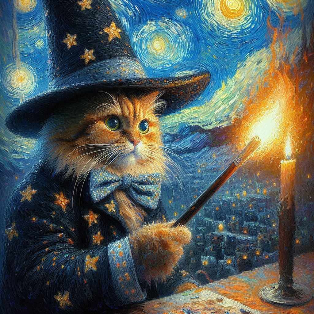 고양이 마법사, 모네 스타일, 인상주의