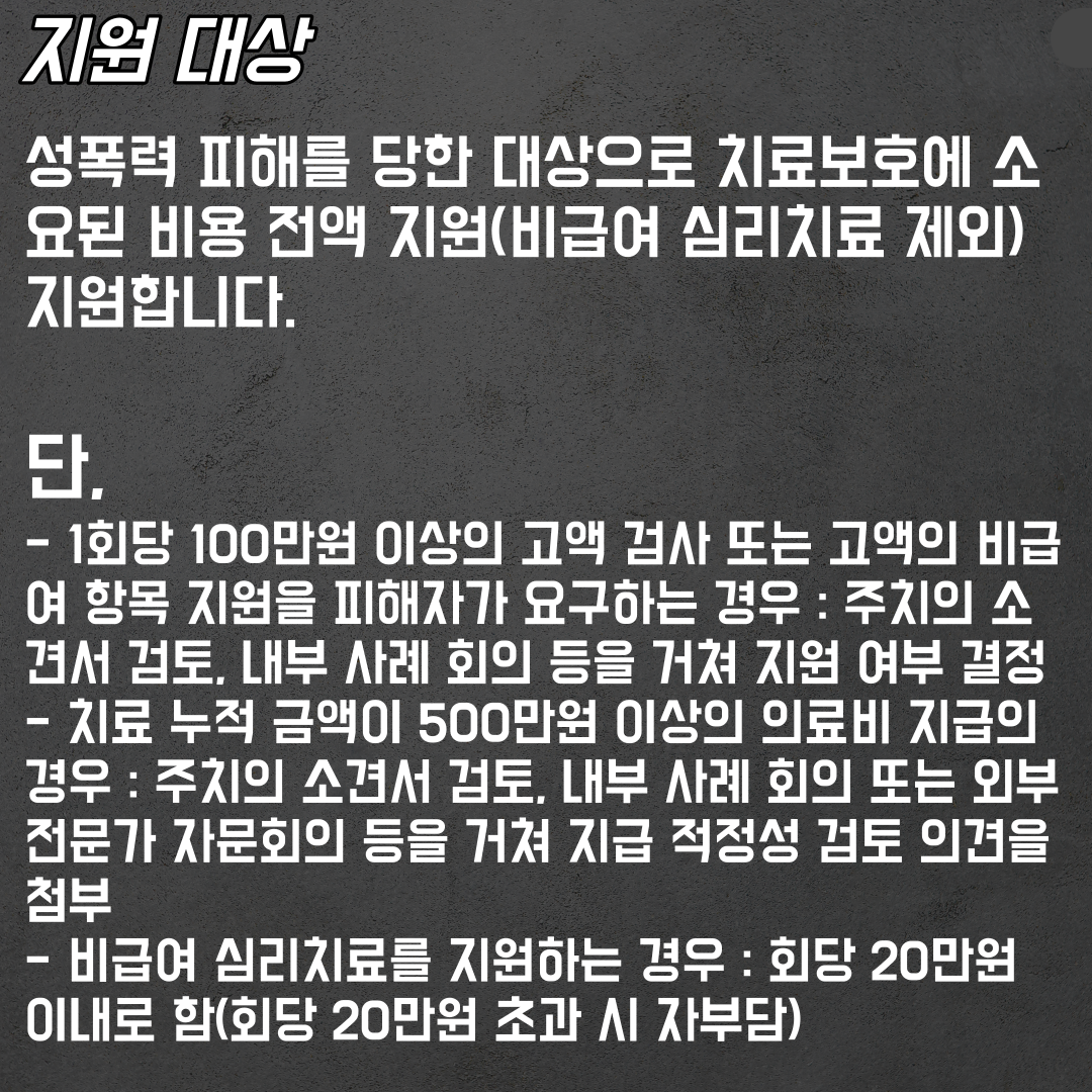 2023 성폭력 피해자 의료비 지원