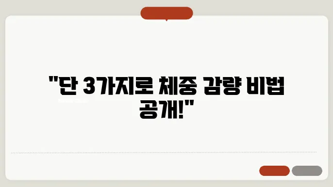 다이어트 성공을 위해 필요한 3가지 요소