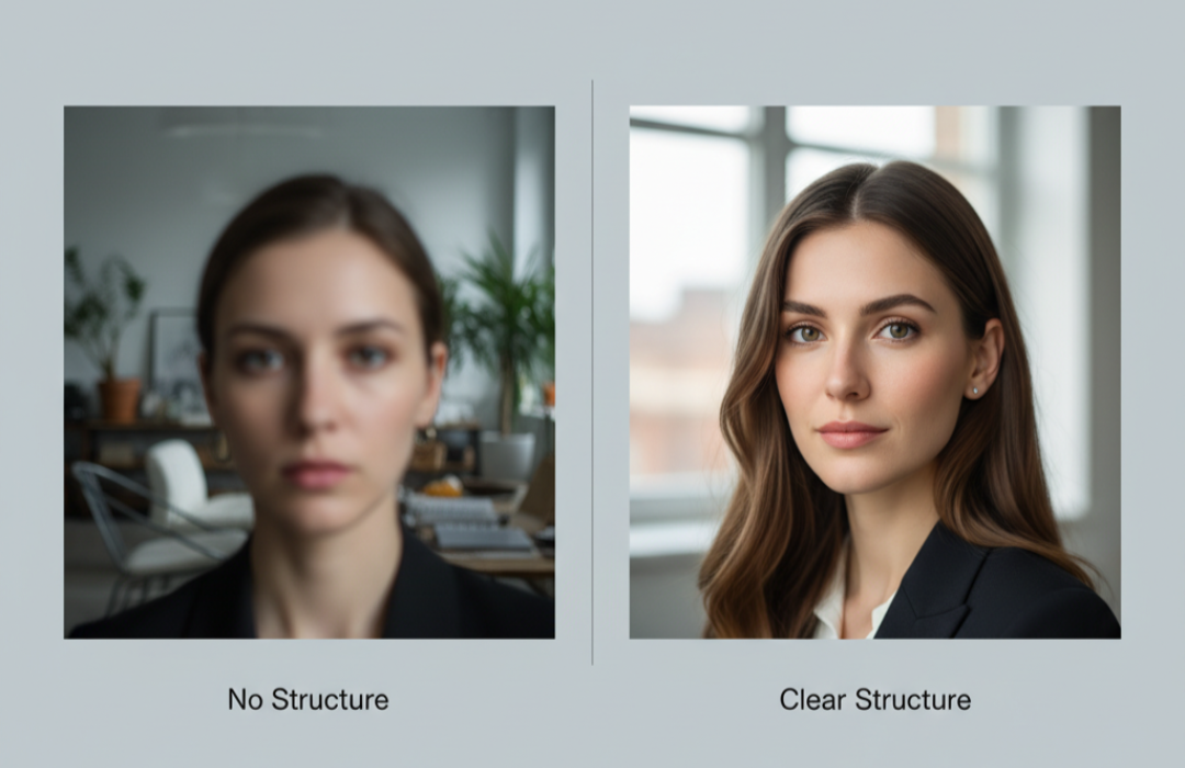 나노바나나 프롬프트 구조 유무에 따른 이미지 결과 비교