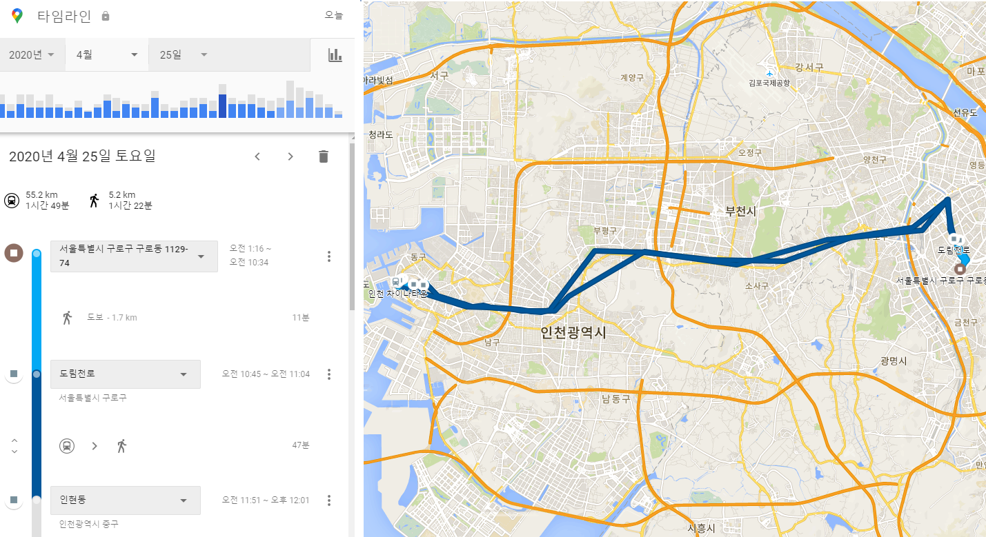 구글 타임라인