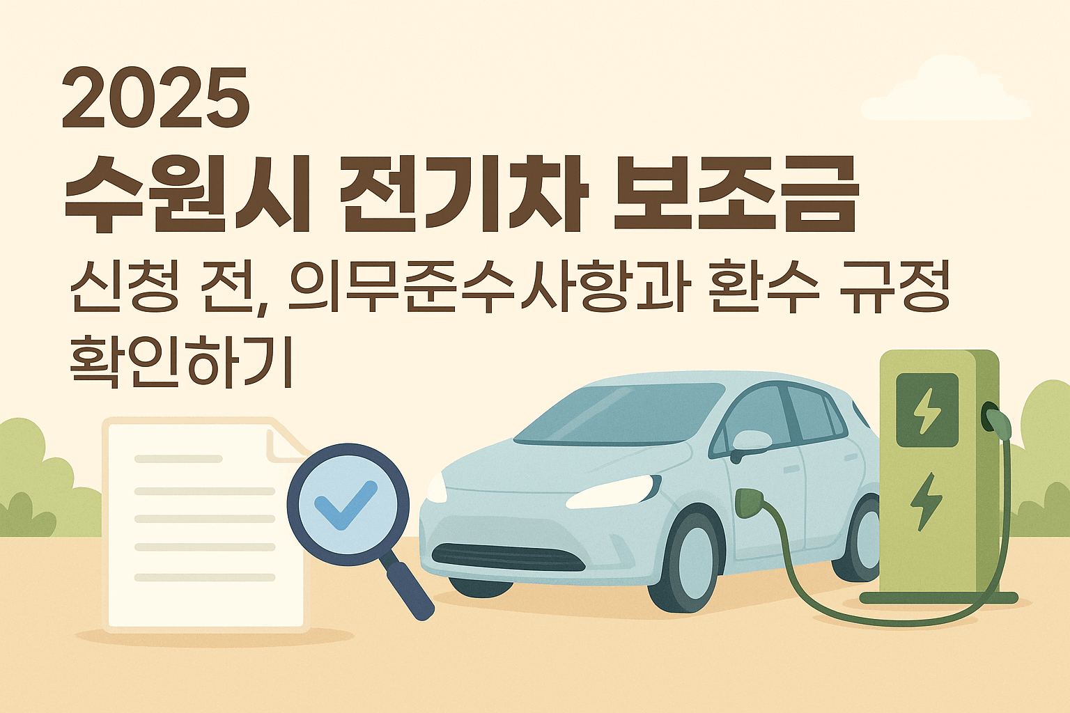 수원시 전기차 보조금 신청 전, 의무준수사항과 환수 규정 확인하기!