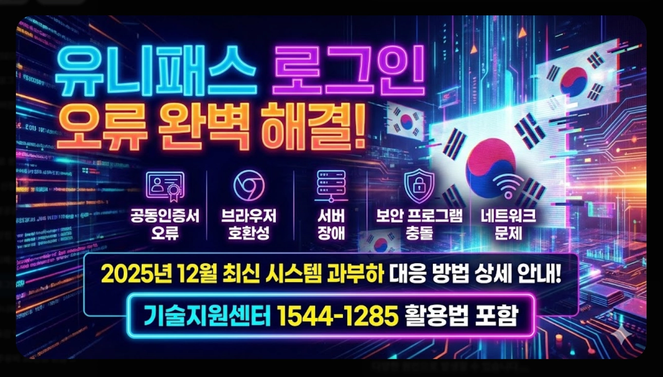 유니패스 로그인 오류 해결방법
