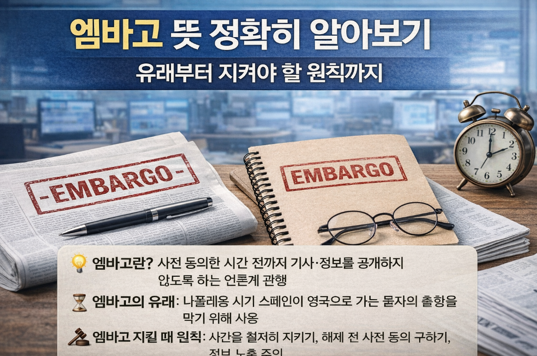 엠바고 뜻부터 유래, 지켜야 할 원칙까지 3분 완벽 정리