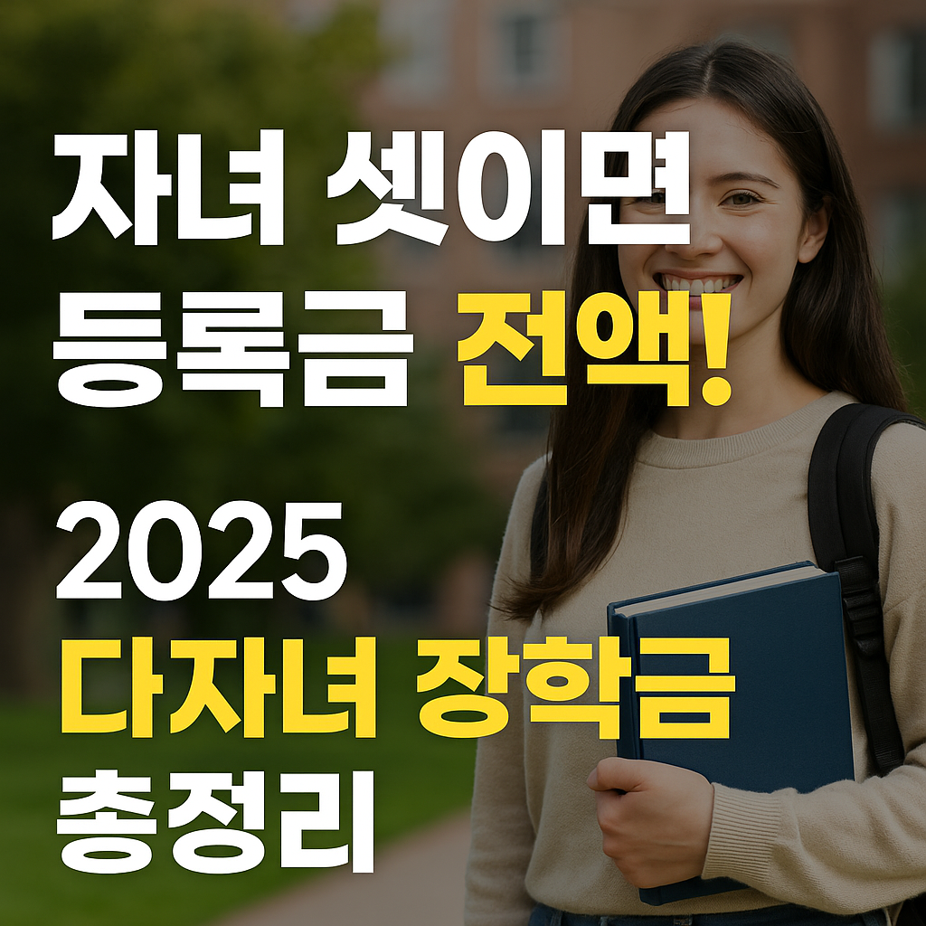 자녀 셋 이상 등록금 전액 지원하는 다자녀 국가장학금 안내 이미지