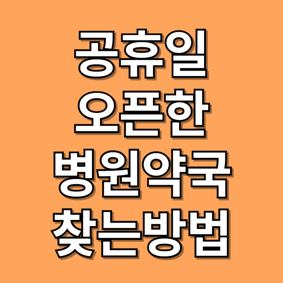 공휴일 오픈한 병원 약국